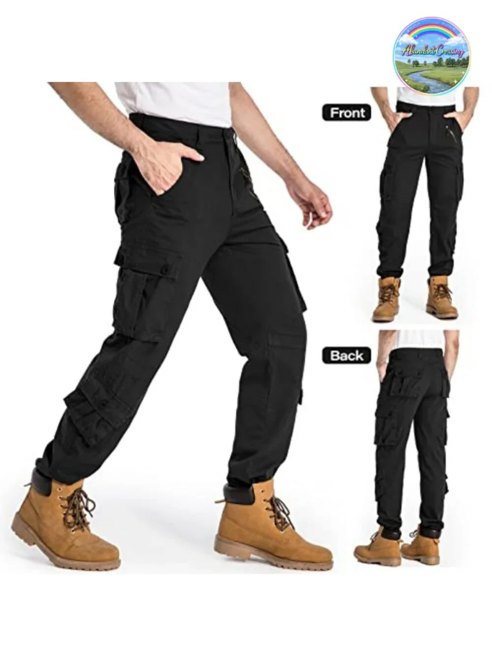 Men's Ripstop Cargo Pants Multi-Pocket Casual Tactical Straight Leg